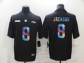 Nike Baltimore Ravens #8 Lamar Jackson Multi-Color Black Crucial Catch Vapor Untouchable Limited Jersey,baseball caps,new era cap wholesale,wholesale hats